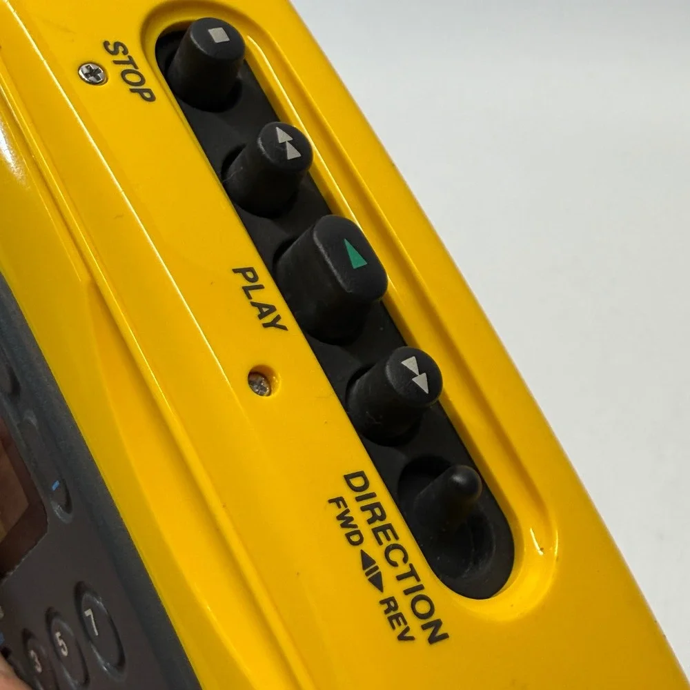 Vintage Sony Walkman Sports Cassette Player FM AM Yellow WM-F2078 Y2K